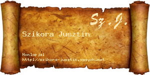 Szikora Jusztin névjegykártya